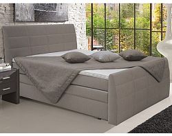 Postel boxspring Bonny 180x200 cm, šedo-hnedá tkanina%