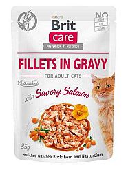 Brit Kapsička Care Cat Fillets In Gravy Savory Salmon 85g