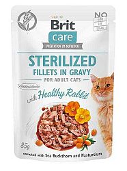 Brit Kapsička Care Cat Sterilized Fillets In Gravy Rabbit 85g