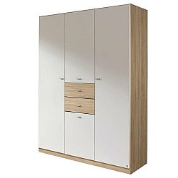 Sconto Šatníková skriňa LORELEI I sivá/alpská biela, šírka 136 cm