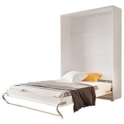 Sconto Sklápacia posteľ CONCEPT PRO CP-01 biela matná, 140x200 cm, vertikálna