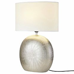 Sconto Stolná lampa SILVER strieborná/biela