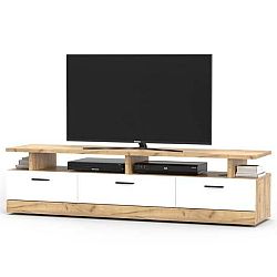 Sconto TV komoda DORES DS5 biela/dub craft zlatý